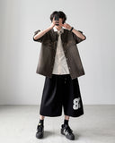 Baseball Denim Half Shirt