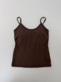 [with cup] Soft U-neck Sleeveless