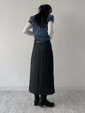 [Winter version] Pencil long pleated skirt