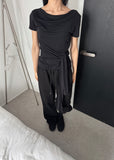 COWL DRAPE TIE TOP