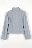 High Neck Fringe Tweed Jacket