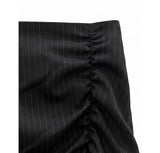 STRIPE SHIRRING LAYERED SKIRT