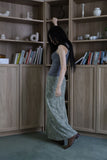 Pigment washing ribbed sleeveless