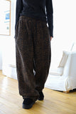Fleece leopard banding pants
