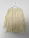 Frill Stripe Loose Fit Blouse