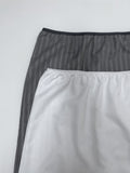 Frill Stripe Midi Skirt