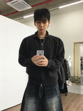 DL ribbed knit zip-up