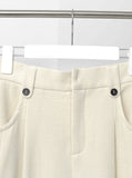 White corduroy wide pants