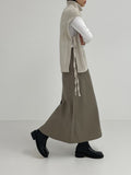 Turtleneck wool slit vest