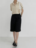 Nuel Cotton Bermuda Wide Pants