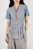Crew frill layered sleeveless