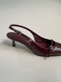 Buckle Enamel Stiletto Slingback Heel