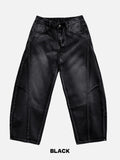 Ete diagonal curve denim pants