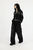 Nordic black knit zip-up