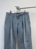 Two-Tuck Medium Washed Denim