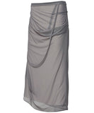 Draped Mesh Layered Long Skirt