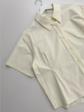 Poplin Two-Way Loose Fit Short Sleeve Shirt