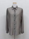 Two-slit tencel see-through blouse