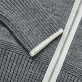 Beirut Wool Fingerhole Two-Tone Knit Zip-Up
