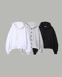 Double Button Hood Zip Up