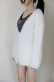 Pine Needles Loose-Fit Fur Cardigan