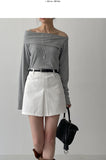 [Pants Lining!/Belt SET] Benny Pleated A-Line Mini Skirt