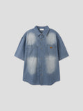 Uncle Patch Short Sleeve Denim Shirt