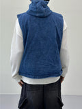 Detail Denim Anorak Vest