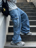 Western Cargo Denim Pants