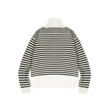 Banker Stripe Half Zip-Up Knit