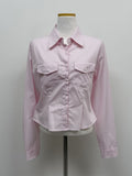 Minute Two-Pocket Pintuck Crop Shirt
