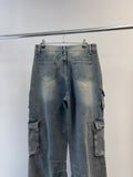Multi Pocket Washed Denim