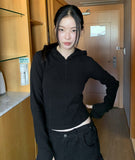 LINE HOOD HALF ZIP-UP