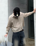 [Linen] Mate Crop Check Shirt