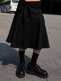 STRIPE RIBBON MIDI SKIRT