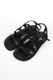 T dark strap sandals