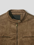 Crop Suede Biker Jacket