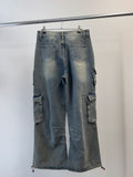 Multi Pocket Washed Denim