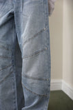 Root wide stud denim