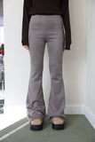 Suede bootcut pants