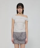 Draped Mesh Layered Mini Skirt