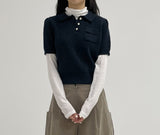 Puff wool short sleeve knit