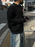 Open neck warm collar knit