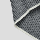 Beirut Wool Fingerhole Two-Tone Knit Zip-Up