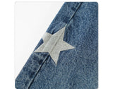 Kaz Star Embroidered Wide Denim Pants