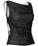 Draped Mesh Layered Sleeveless