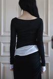 Fake double slim tee