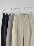 [unisex] Chino Two-Tuck Long Wide Pants