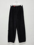 Banding corduroy long wide pants