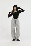 Yuje shirring crop off-shoulder tee
